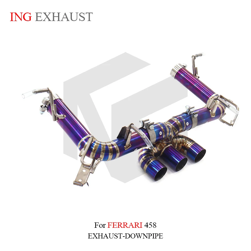 

ING for Ferrari 458 titanium alloy catback straight through exhaust three-outlet auto parts performance improvement
