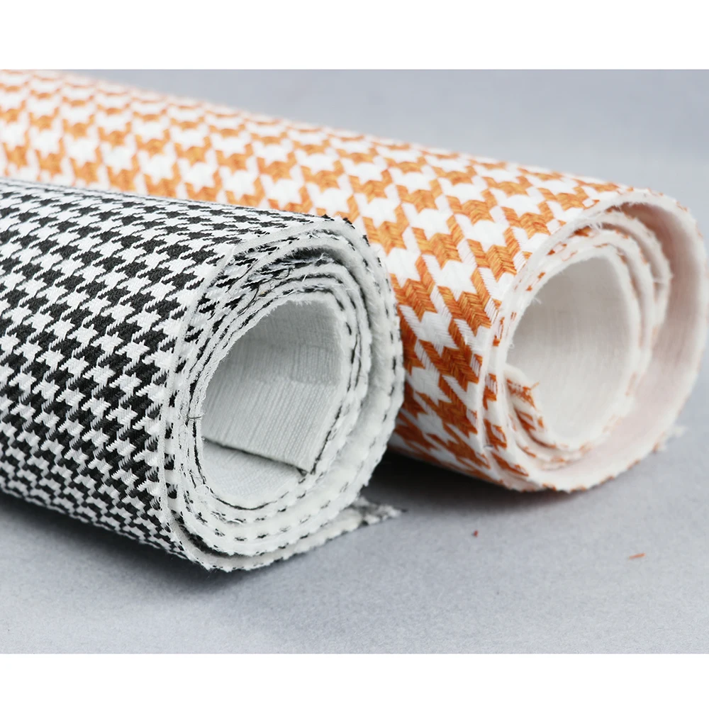 1pcs Houndstooth High Quality Cotton Linen Seats Fabric Car Seat Cover Headliner Door Panel Cloth 100CM x150CM