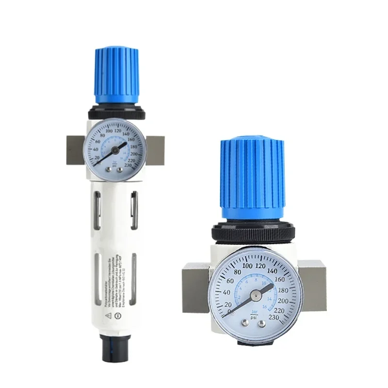 Air Filter LF LR LFR Type 1/8 1/4 3/8 1 Inch  Processor Water Oil Separator With Pressure Gauge LR-1/8-MINI LFR-3I8-MIDI