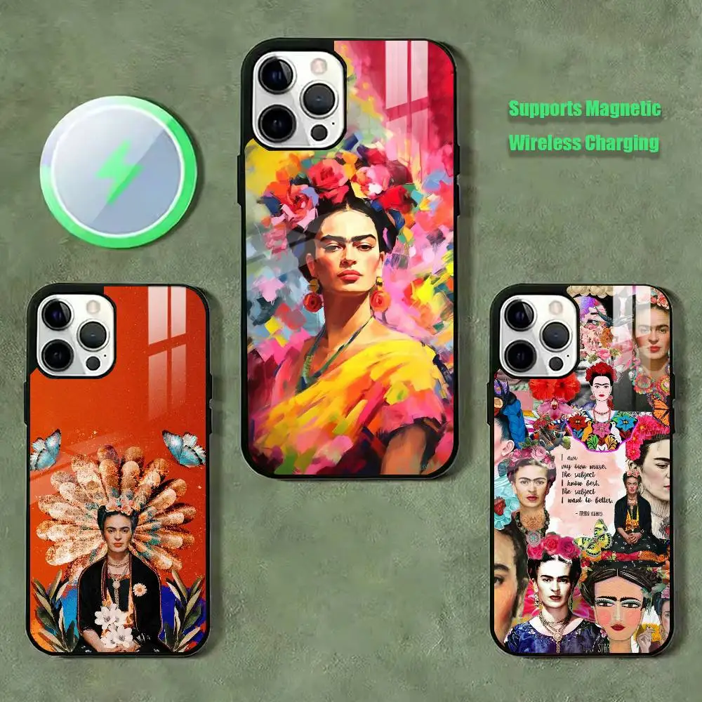 

Fridas Art K-Kahlo Phone Case For iPhone17,16,15,14,13,12,11 Plus,Pro Compatible with magnetic wireless charging