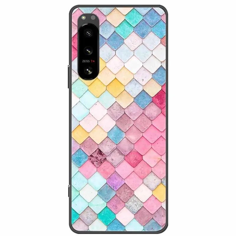 For Sony Xperia 5 / 5 II / 5 III Case Fashion Silicon Black Soft Bumpers for Sony Xperia5 III 5III Phone Cases Lovely TPU Shells