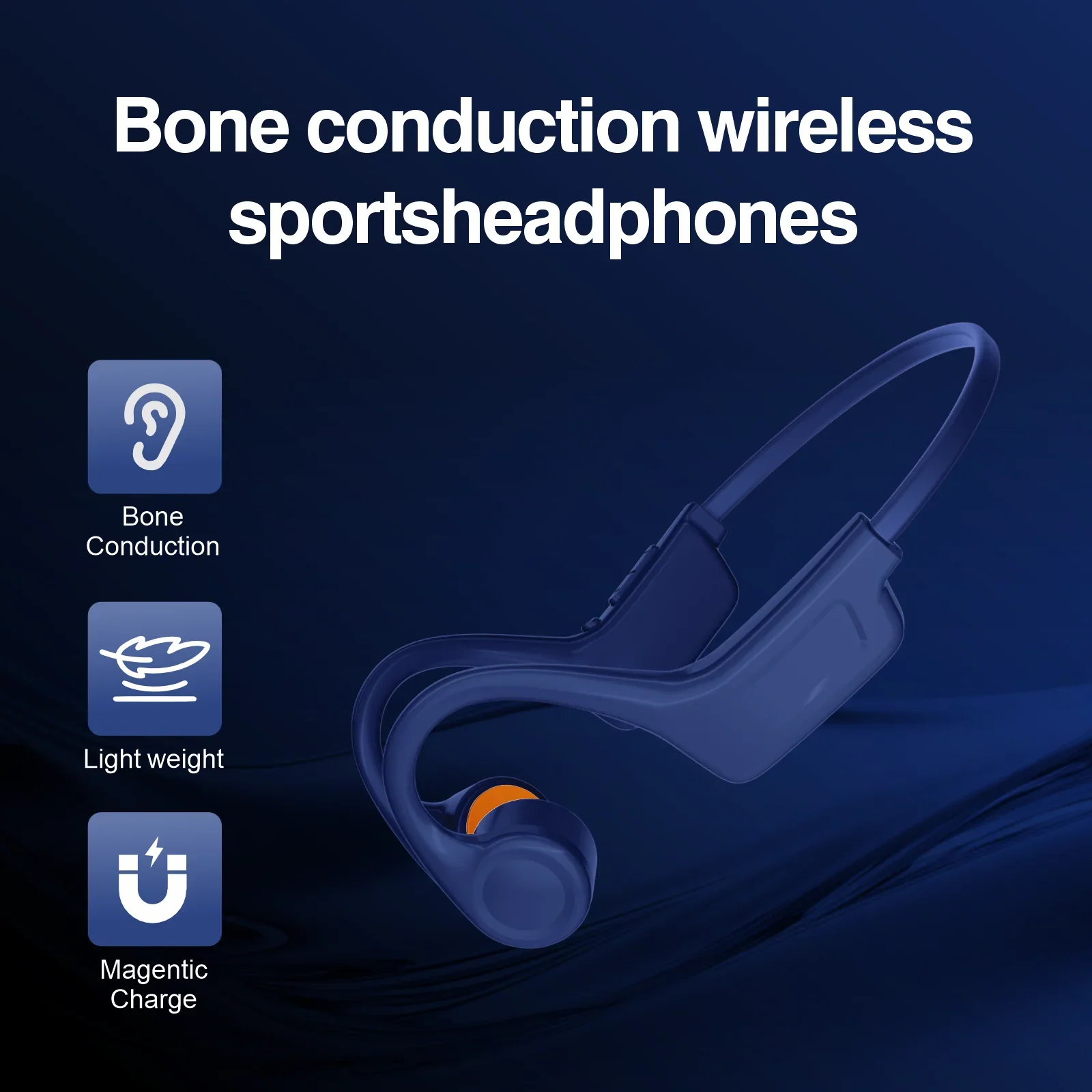 Bluetooth 5.3 골전도 헤드폰 오픈 이어 디자인(마이크 포함) 스포츠 러닝 체육관 하이킹 사이클링을 위한 6시간 배터리 수명