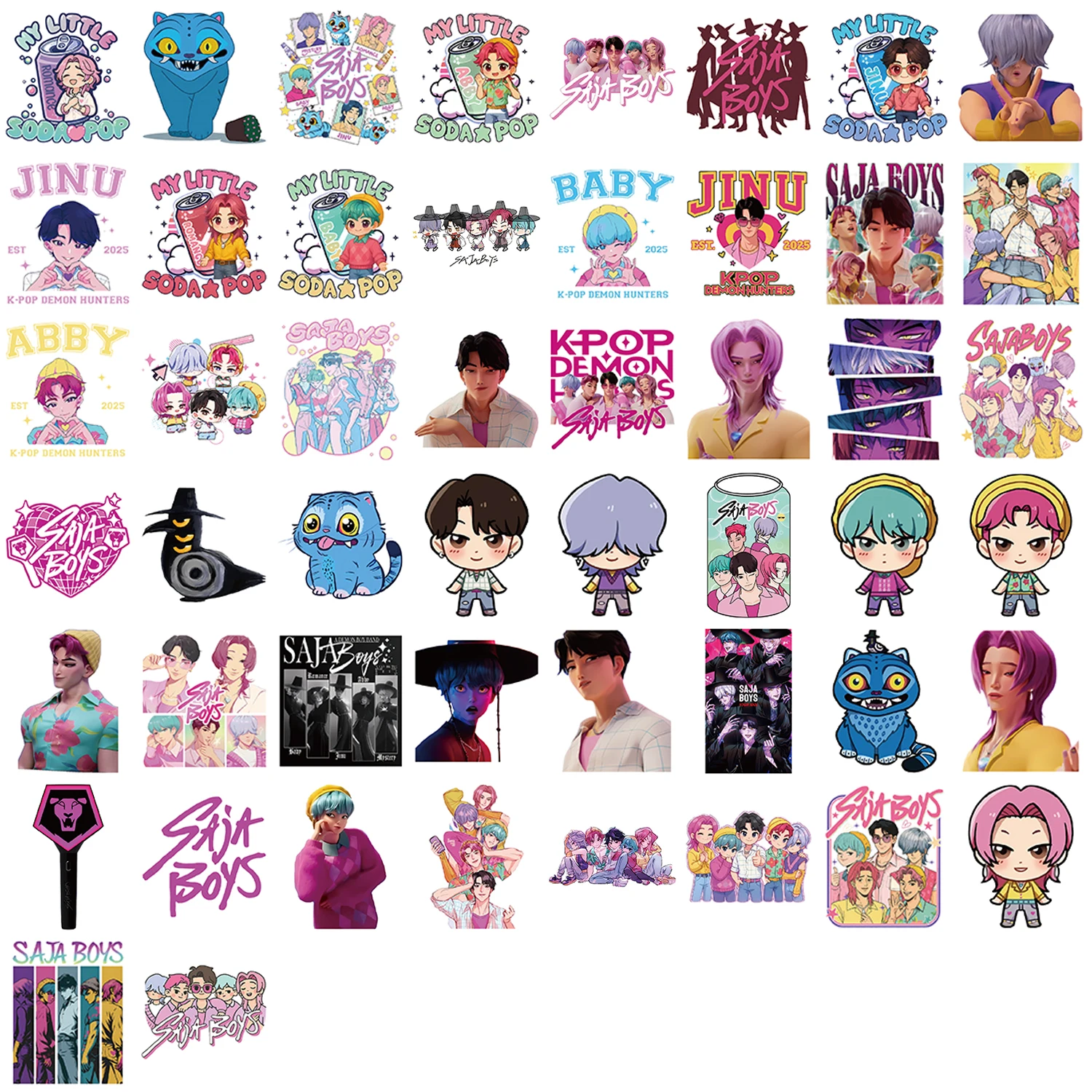 50Pcs Stiker Grafiti Anime Kartun Saja Boys untuk Gitar, Notebook, Koper, DIY, Stiker Tahan Air
