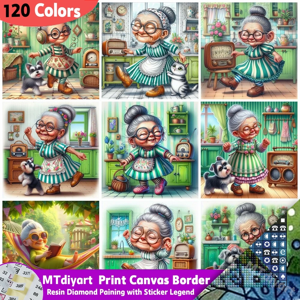 

Grandma Diamond Painting Resin 120 Colors Sticker Legend New 2025 5D DIY Mosaic Portrait Home Decor Drill Cartoon Kit Sale