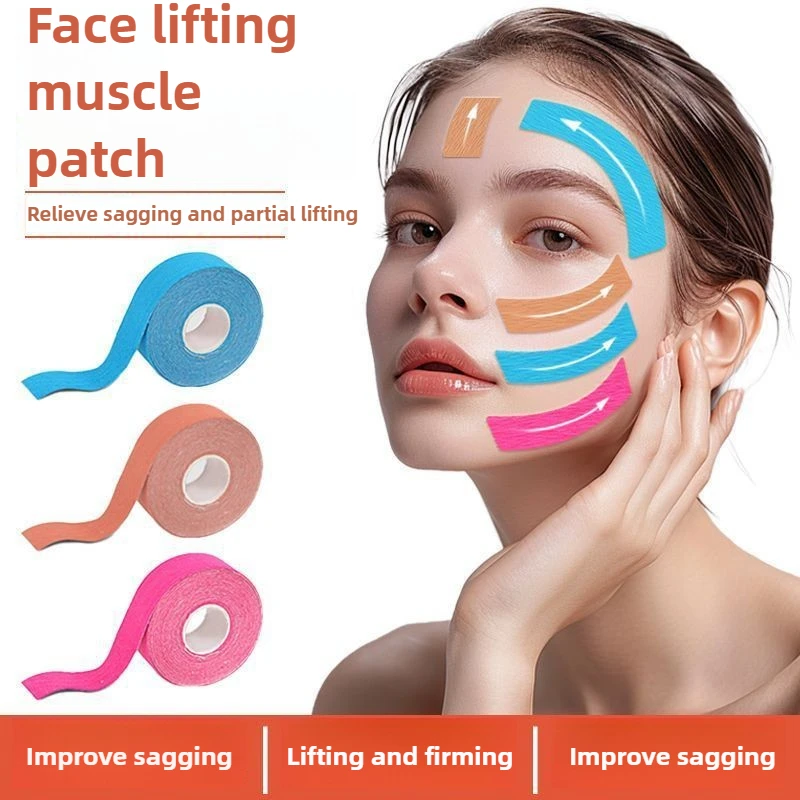 5M Nastro kinesiologico per viso V Line Collo Occhi Lifting Rughe Rimozione Nastro adesivo Strumento per la cura della pelle del viso Benda elastica 1 rotolo