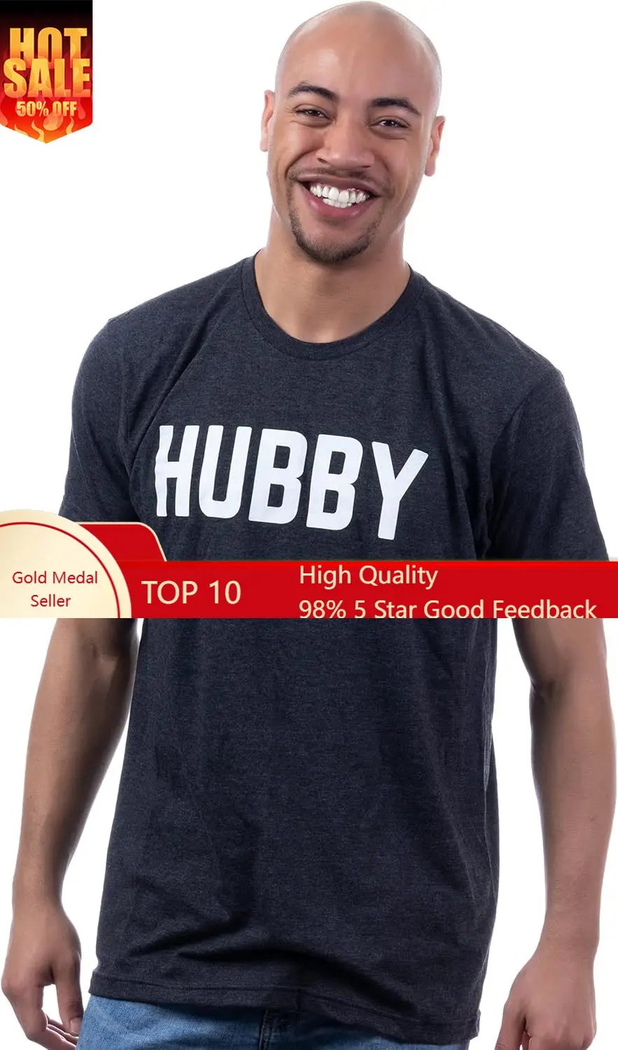 Hubby | Funny Dad Joke Groom Humor Marriage Anniversary Husband Saying Cute Dude Honeymoon Men's T-Shirt