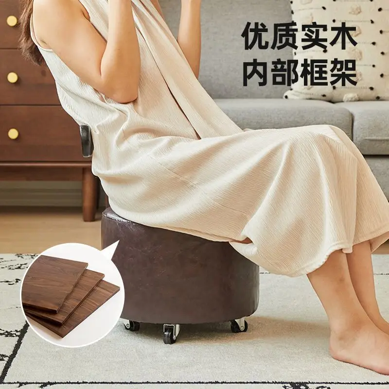 Retro style sofa chair solid wood stool small apartment bench