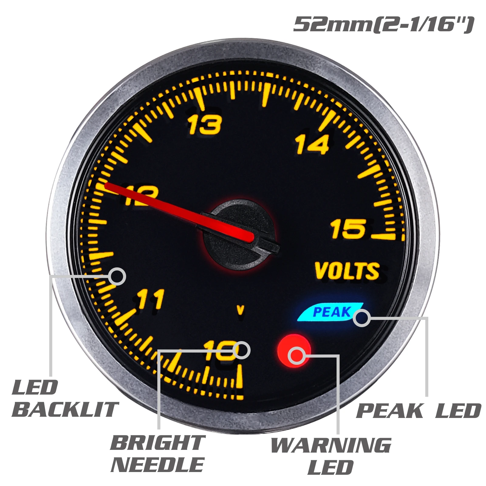 

2-дюймовый автомобильный измеритель напряжения 52 мм с шаговым двигателем