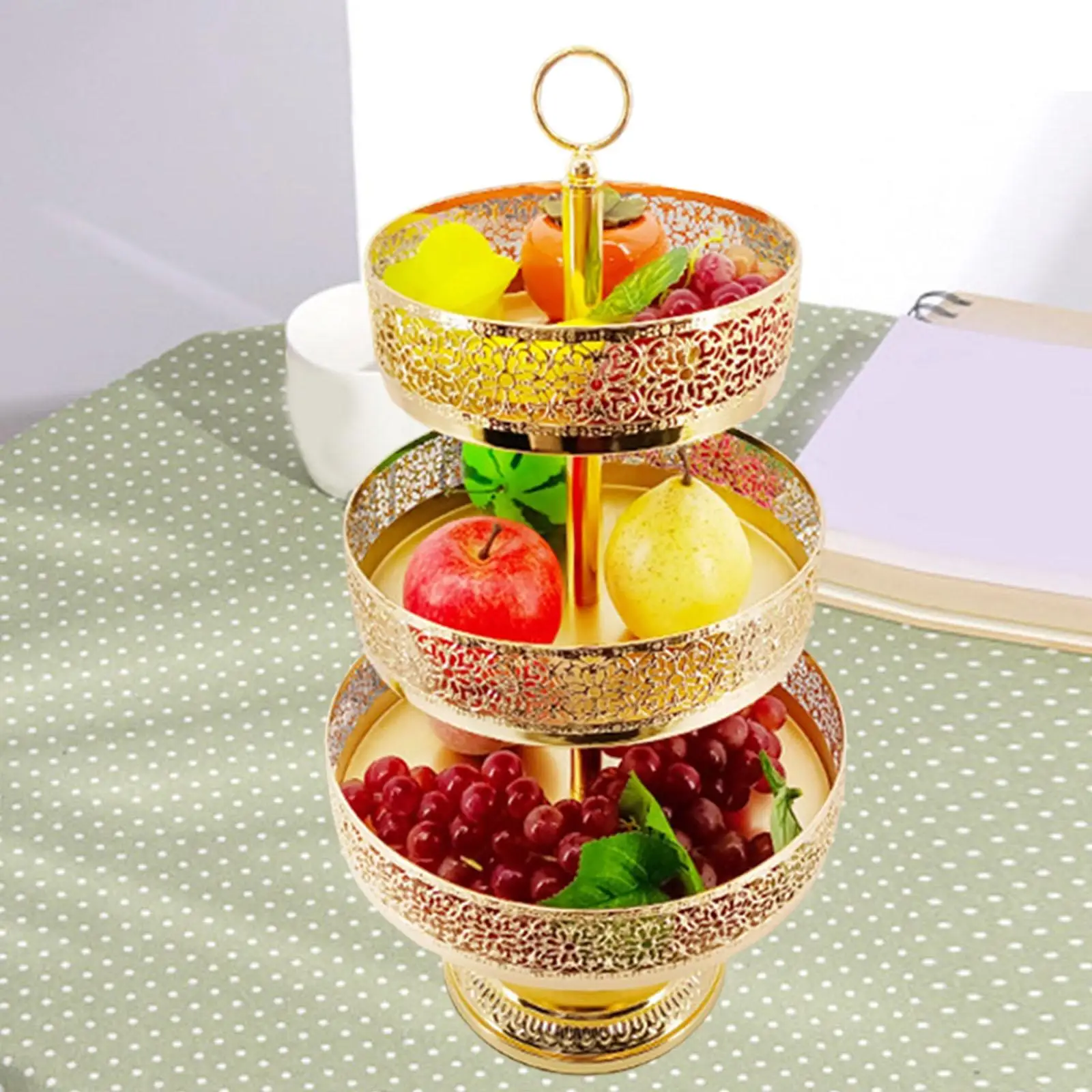 Vintage 3 Tier Cake Stand Metal Cupcake Tower Decor Serving Tray for Birthday Wedding Baby Shower Tea Party Display