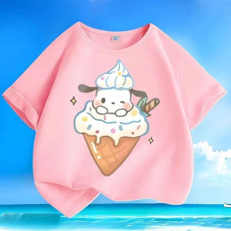 

Футболка для детей с милым мультяшным изображением собаки Пача, удобная, свободная, дышащая, забавная, для мальчиков и девочек, по низкой цене, ограниченное предложение