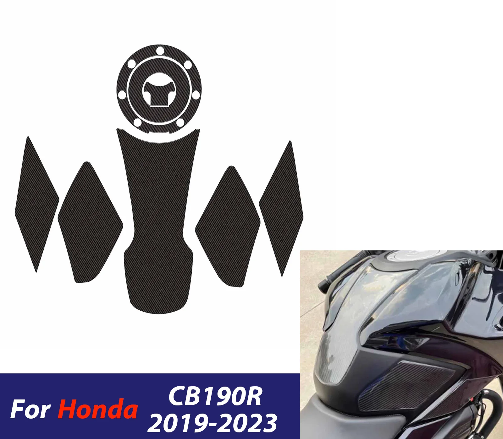 

CB190R Tank Pad Stickers Gas Protector For Honda CB190R 2019-2023 2021 2022 CB190R Motorcycle ﻿ Kit Knee Protection Accessories