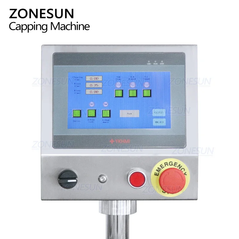 ZONESUN ZS-XG440G Automatic Plastic Tear Off Bottle Candy Tear Band Tamper Evident Bottle Cover Cap Pressing Capping Machine