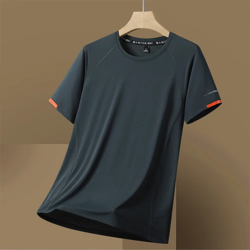 Para camiseta de verano 2025, camisetas informales de manga corta a la moda para correr de secado rápido para hombre, camisetas de gran tamaño 7XL 8XL