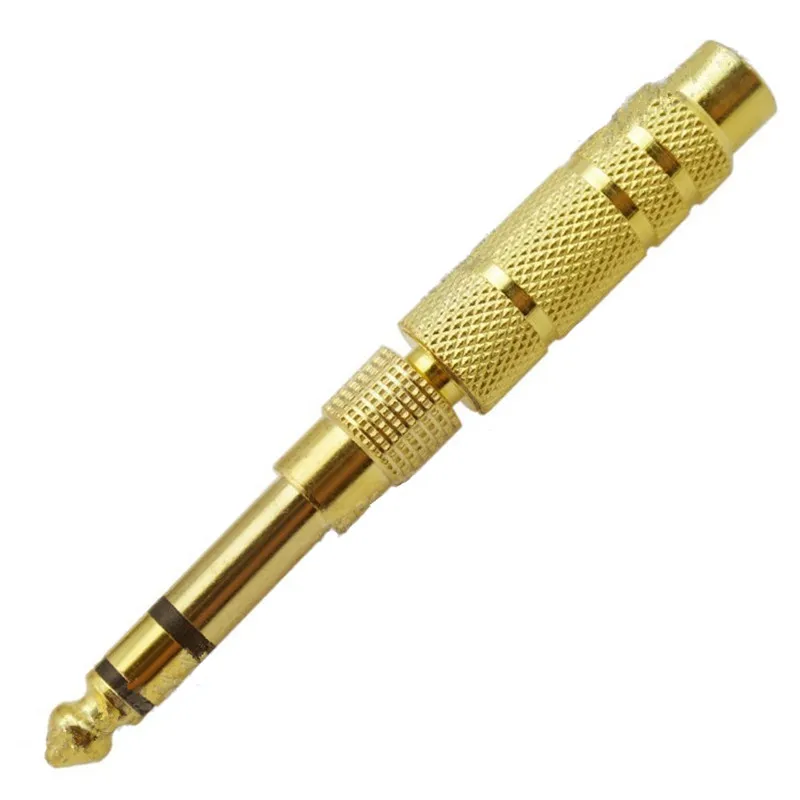 4 Stück 3,5mm Buchse auf 6,35mm Stecker Stereo-Mikrofon-Gitarrenkabel Audio-Konverter Adapter Koppler Steckverbinder – Detail 3