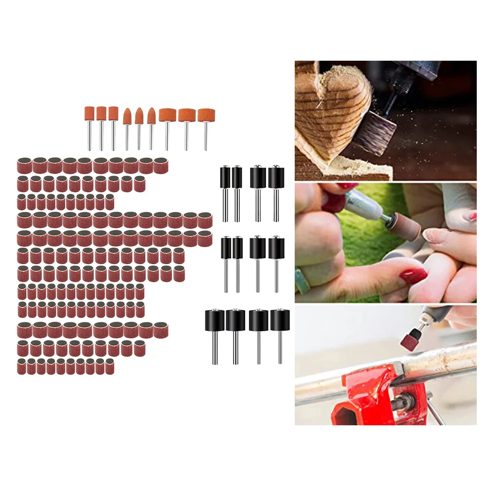 3.17mm Rotary Tools Effective Sanding Solution For Wood Aluminum Oxide Self-Expanding Rubber Pad Various Grit Sizes