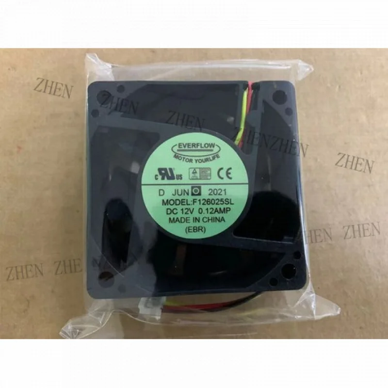 

Y ДЛЯ EVERFLOW F126025SL 12 В 0,12 А 6025 ШИМ 6 см Вентилятор охлаждения процессора в основной коробке 3-проводной