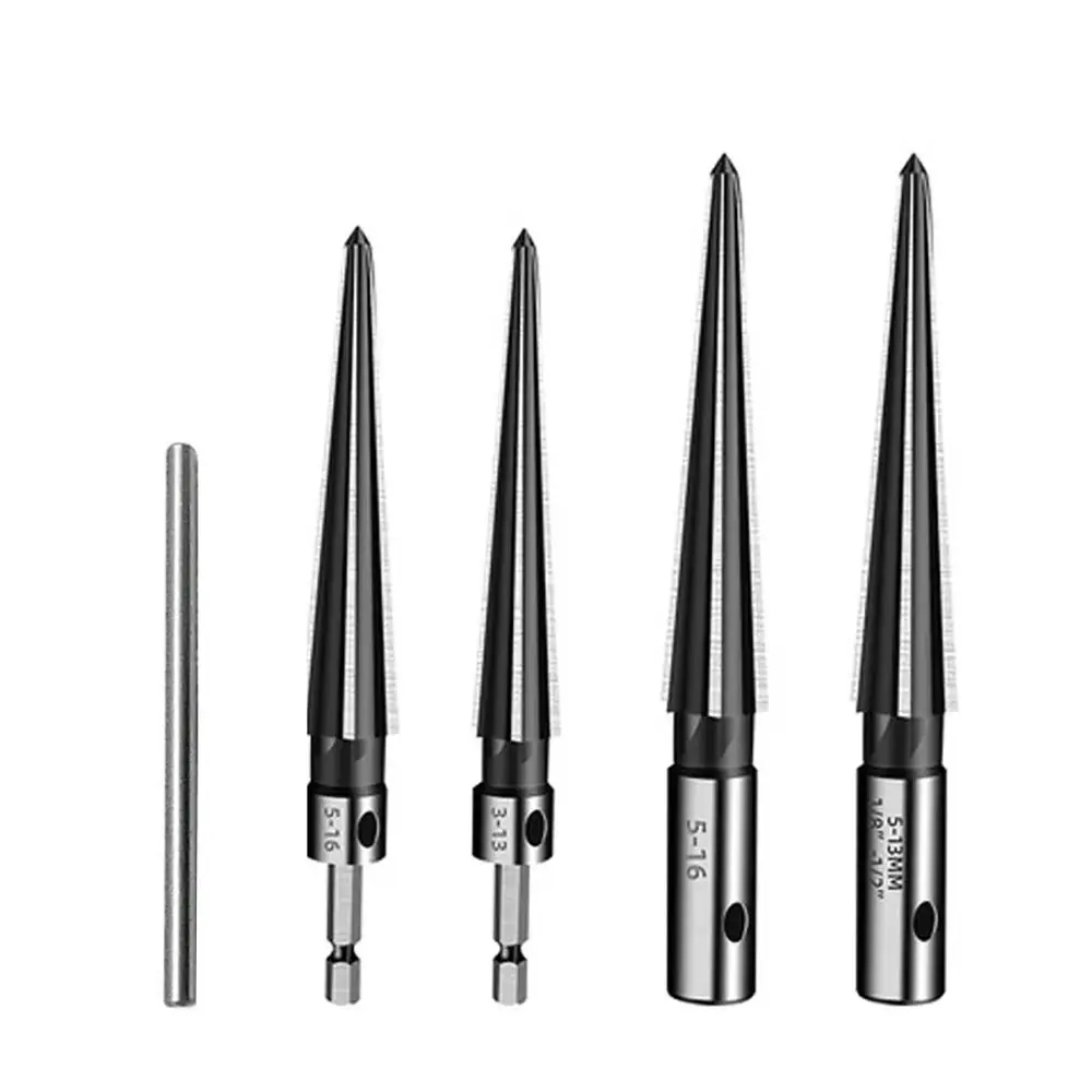 

2Pcs/Set Carbon Steel Tapered Reamer Tool Round Shank Hexagonal Shank Chamfer Taper Reamer Set Metal 3-13mm 5-16mm Hole Opener
