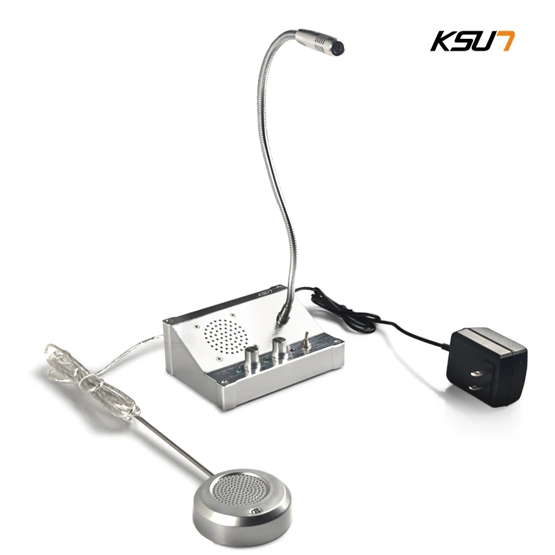 Two Way Window Intercom System Bank Interphone Zero-touch Communication Window Walkie Talkie for Business Bank Ticket KSUN Q50