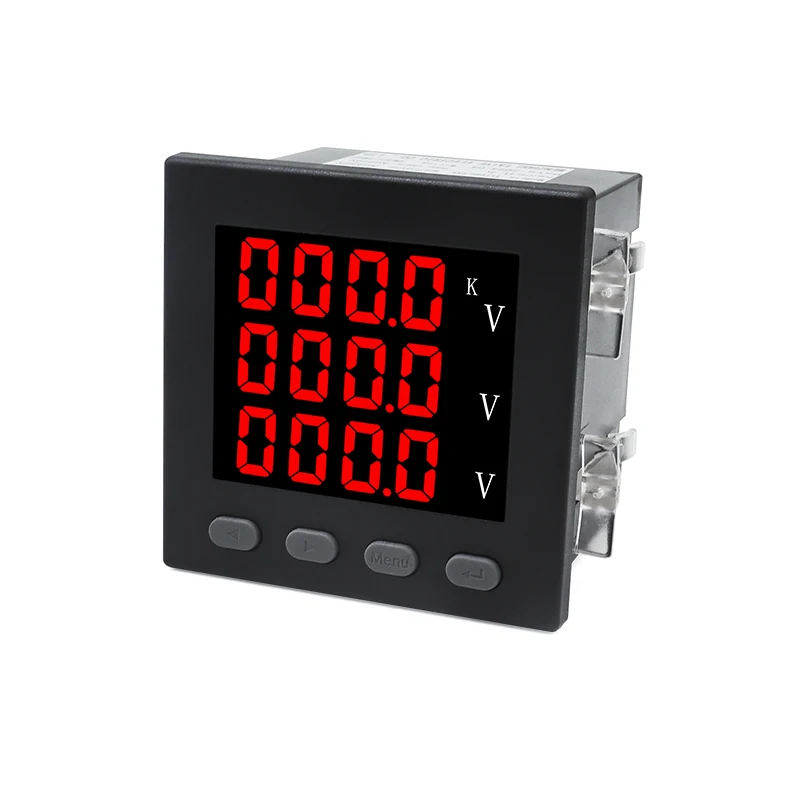 3P4L 3P3L Three Phase Voltage Meter 96*96mm LED Smart Digital Meter AC220V Voltmeter Panel Meter