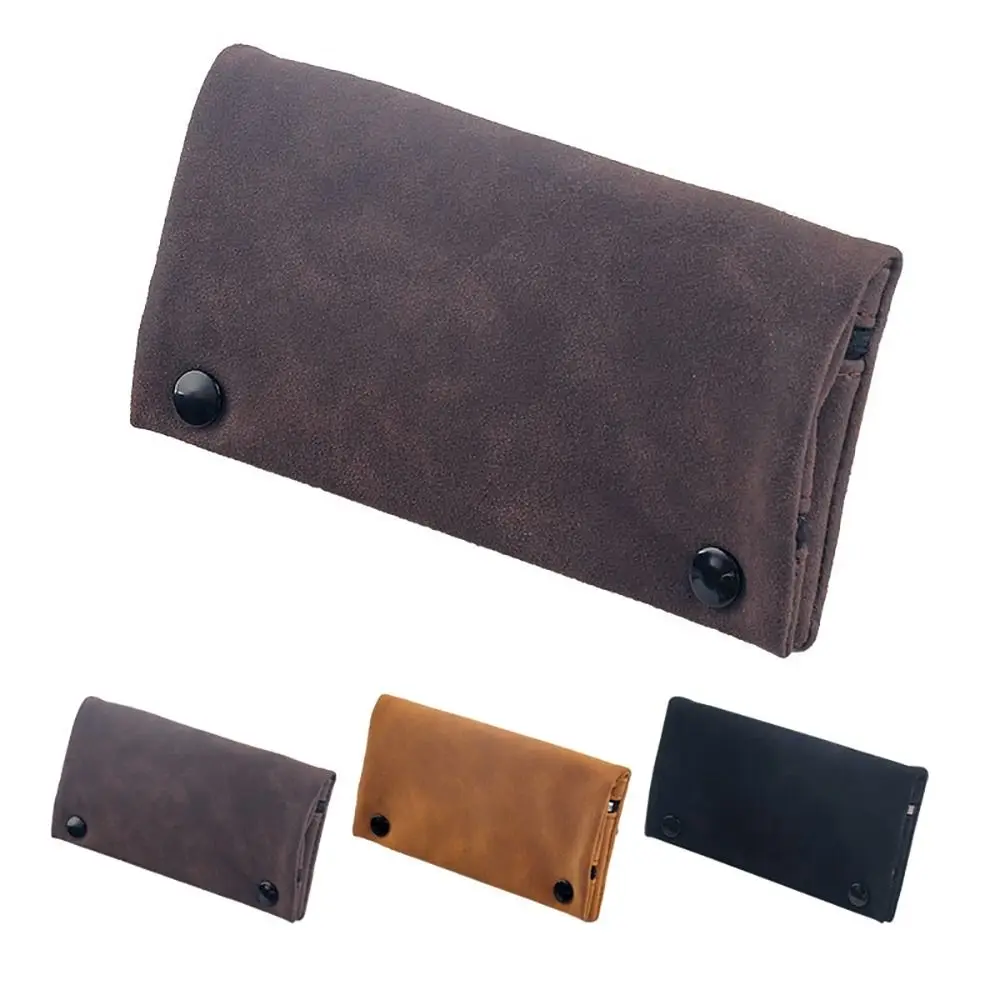 Compact Frosted Leather Tobacco Lighter Pouch Foldable Smoking Accessorie Cigarette Bag Portable Tobacco Storage Bag