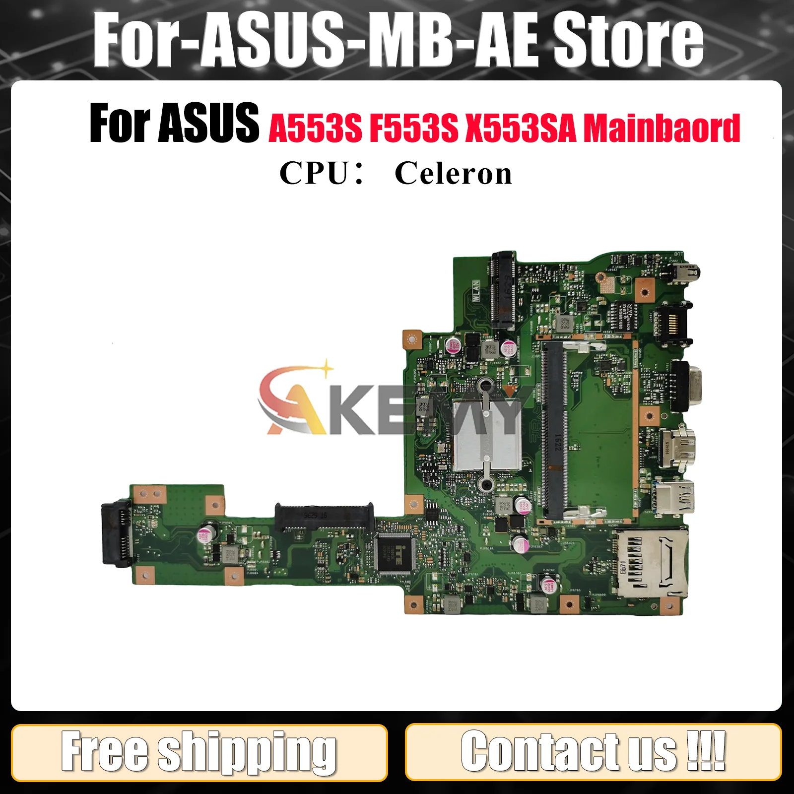 

Материнская плата для ноутбука X553SA для ASUS VivoBook X553S X553SA F553S A553S, материнская плата для ноутбука с процессором Celeron, 100% тестирование, ОК, быстрая доставка