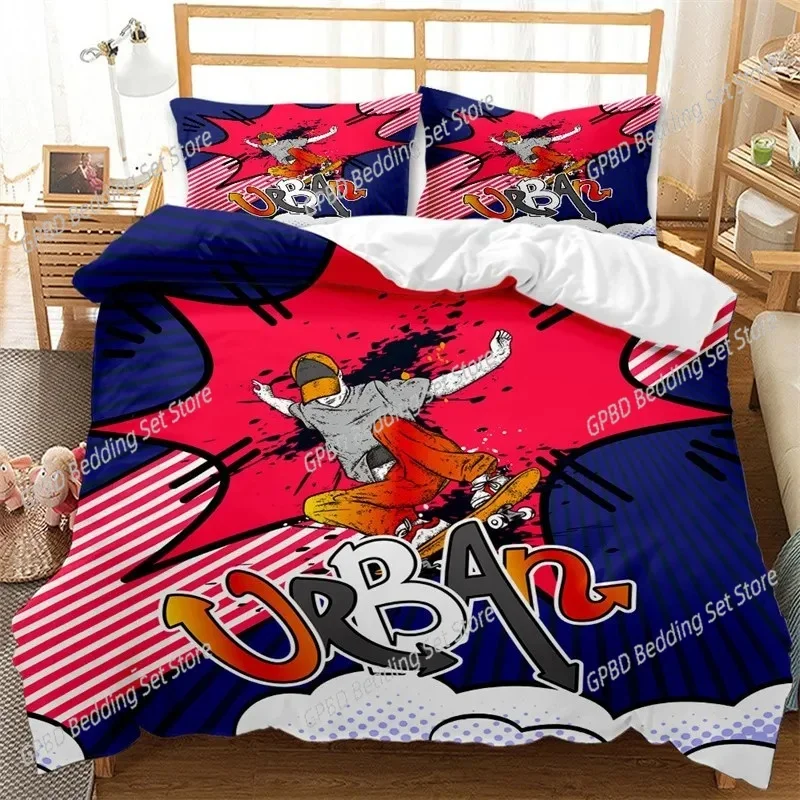 

Astronaut Spaceman Skateboard 3D NEW Duvet Cover Pillowcase Bedding Set Adult Boy Girl Bedroom Decoration Single Double Large