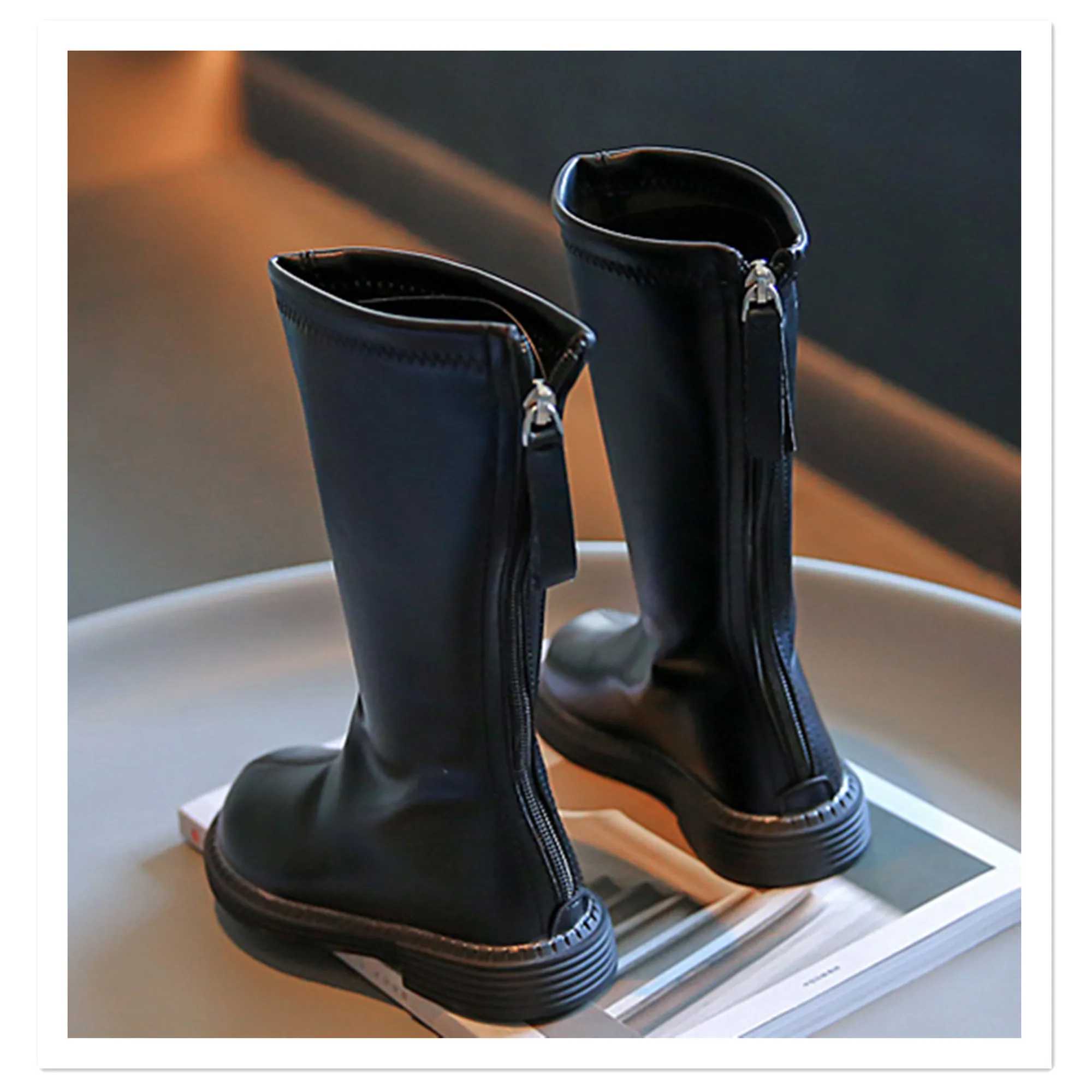 Girls' long tube boots 2023 Autumn/Winter New Korean Fashion Knight Boots Plush Princess Boots Warm Two Cotton High tube Boots