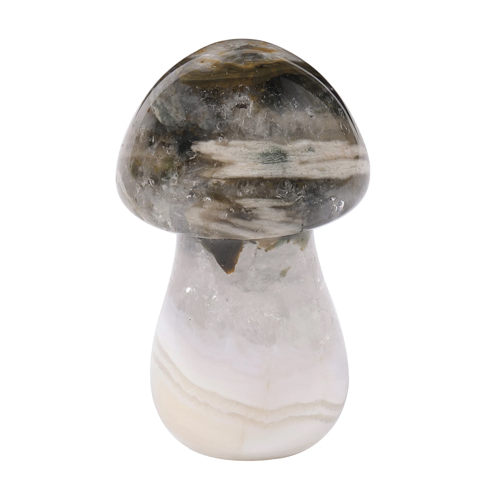 Natural Amethyst Mushroom Figurine Hand-Carved Ocean Jasper Healing Crystal Stone Sculpture Statue For Room Decor Home Ornaments