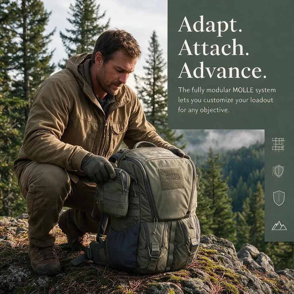 Mysterious Ranch RIP 32L tactical backpack 32L large capacity 500D tear resistant full MOLLE three zipper instant opening YKK