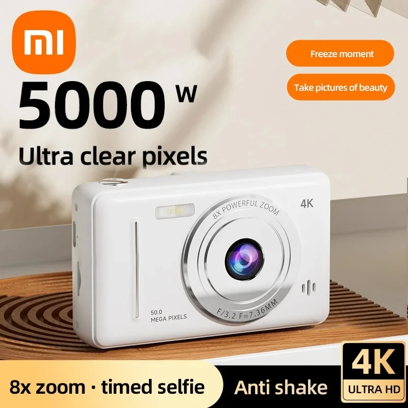 Xiaomi HD Digital Camera Retro Design CCD Portable Camera Entry-level Camera Dual Camera Flash 5000W Pixels Auto Focus With Card