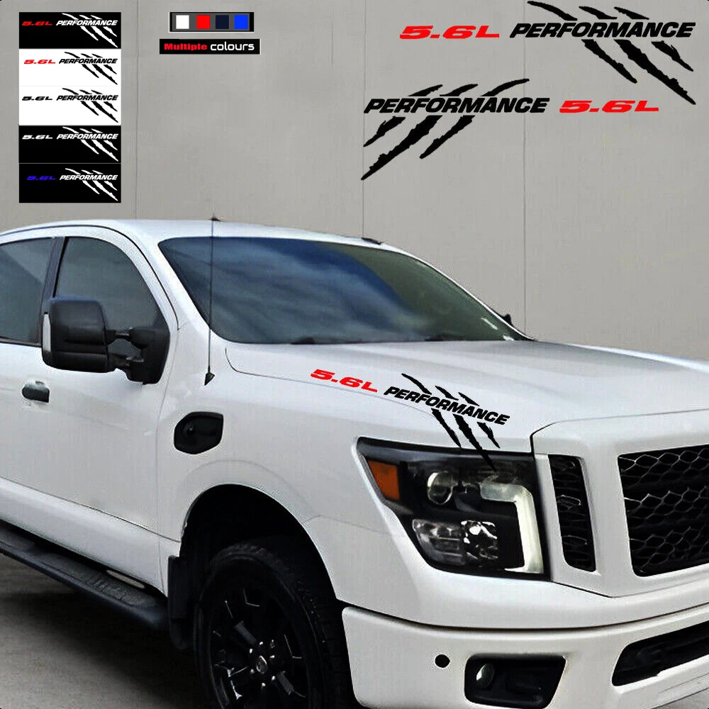 5.6L PERFORMANCE Car Stickers for Nissan Titan Endurance Pro-4x Truck Car Head Claw Decals 2pcs