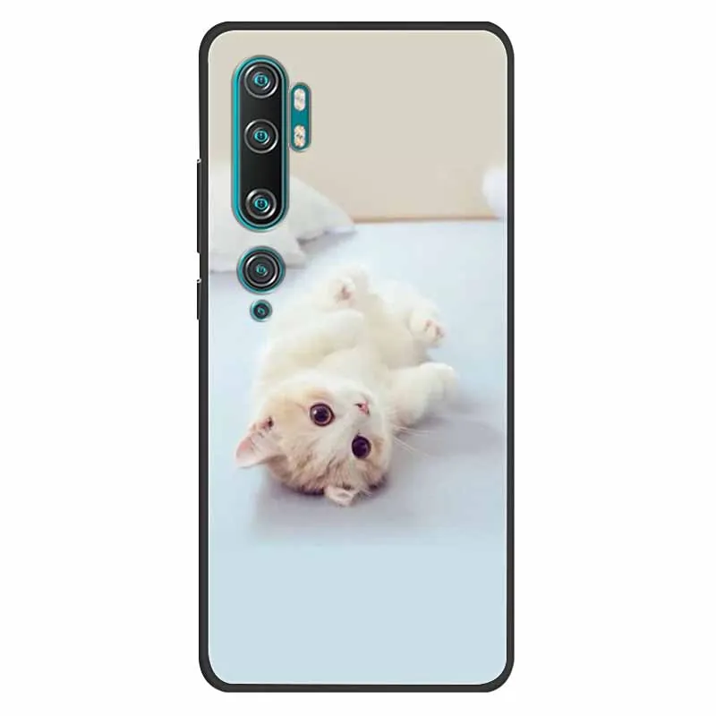 For Xiaomi Mi Note 10 Case Soft Silicone Lion Cat TPU Shockproof Luxury Cover For Xiaomi Mi Note10 Cases Cartoon Lovely Shells