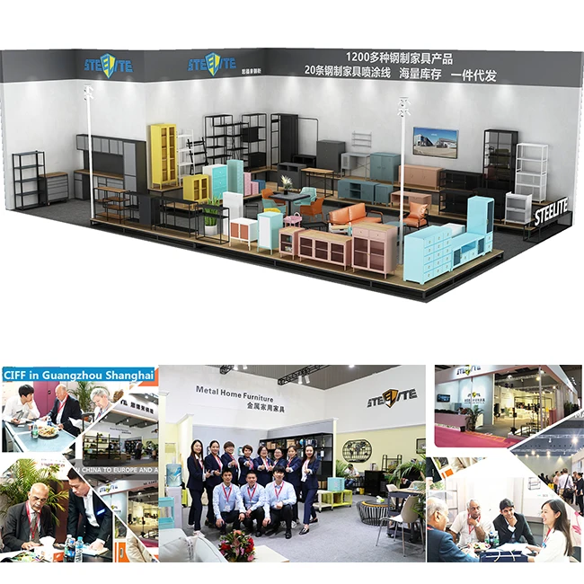 أثاث منزلي حديث خزانة ملابس معدنية ببابين مع قضيب تعليق وأرفف لغرفة النوم أو غرفة التغيير #5