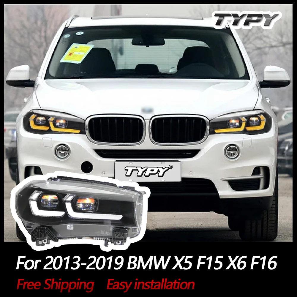 

TYPY Car Accessories For 2013-2019 BMW X5 F15 X6 F16 Headlights Double Lens 530i 525i 540i 535i LED DRL Projector Lens