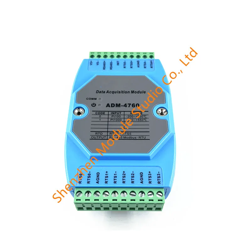 ADM-4760 6 Channel Temperature Acquisition Module Pt1000 to RS485 MODBUS RTU Protocol