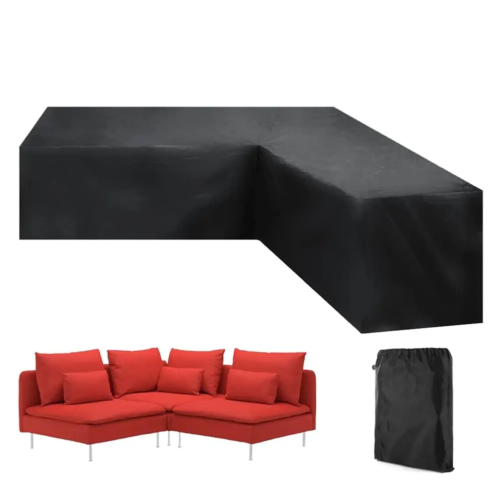 

Patio Sectional Sofa Cover Waterproof V Shape Furniture Cover Outdoor Couch Cover Heavy Duty Garden Furniture Protector With