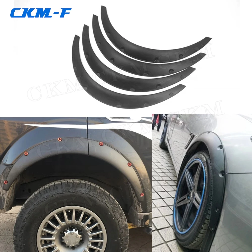 4 PCS Universal Wheel Eyebrow Car Fender Flares Mudguard Lip Body Kit Protector Cover Mud Guard for Universal cars