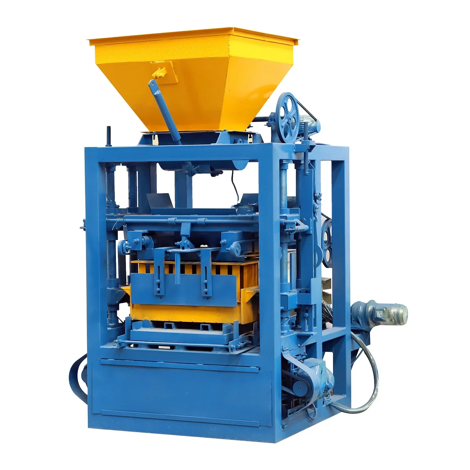 QT4-24 Hydraulic Cement Block Machine Electric Bricks Maker for Home Use in Africa Best Price with Core Mold Components