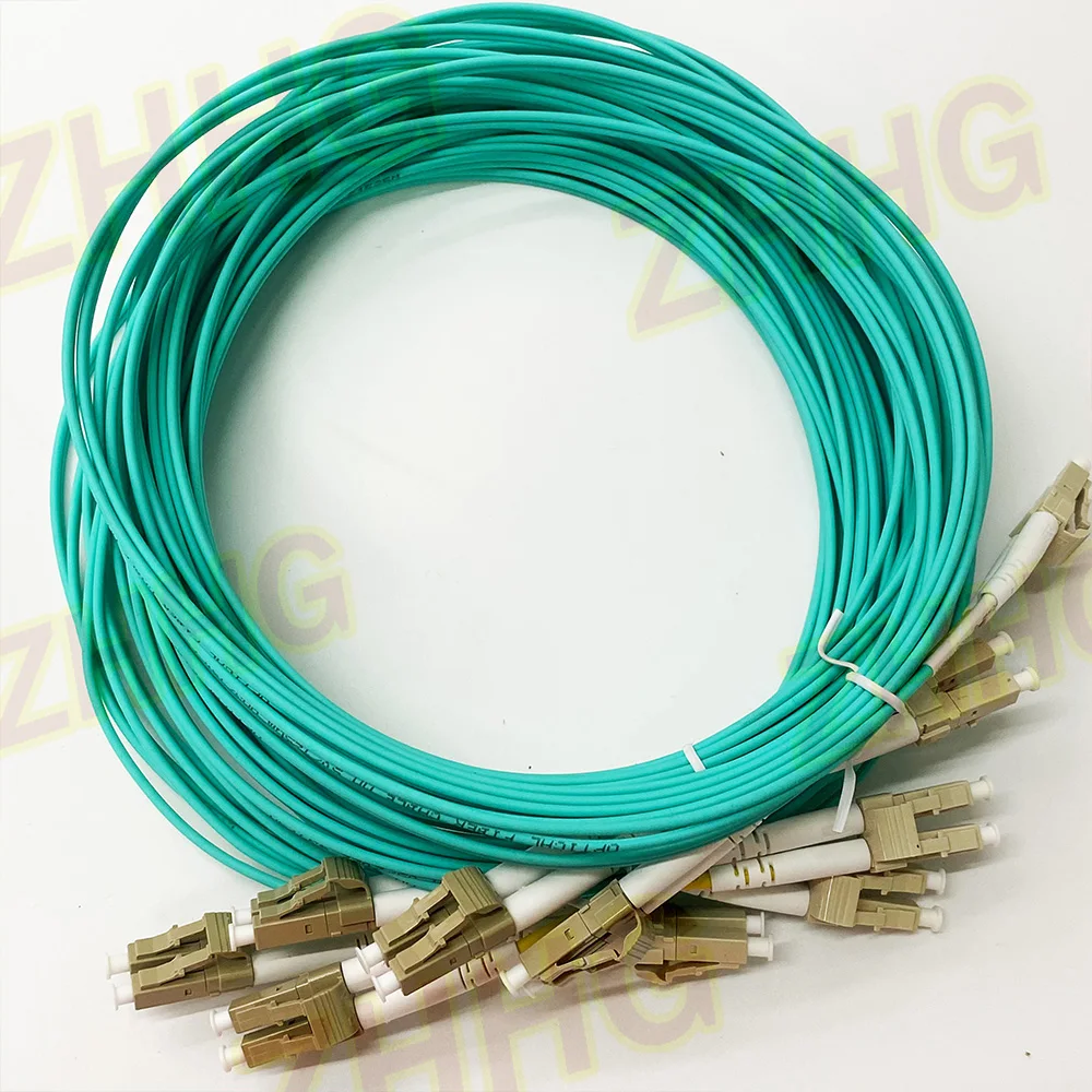 Wholesale 10PCS/lot OM3 LC UPC-LC UPC Multimode Duplex 3.0mm Fiber Optic Cord Optical Patch Cable 3m