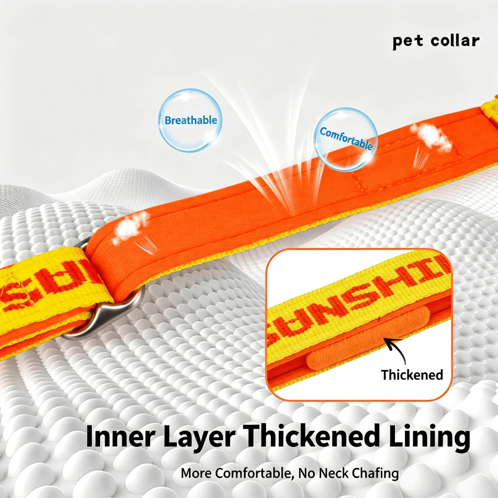 Individuell Graviertes Haustier-Halsband Weich, Bequem, Verstellbar und Personalisiert mit Individuellem ID-Anhänger für Kleine, Mittlere und Große Hunde – Detail 4