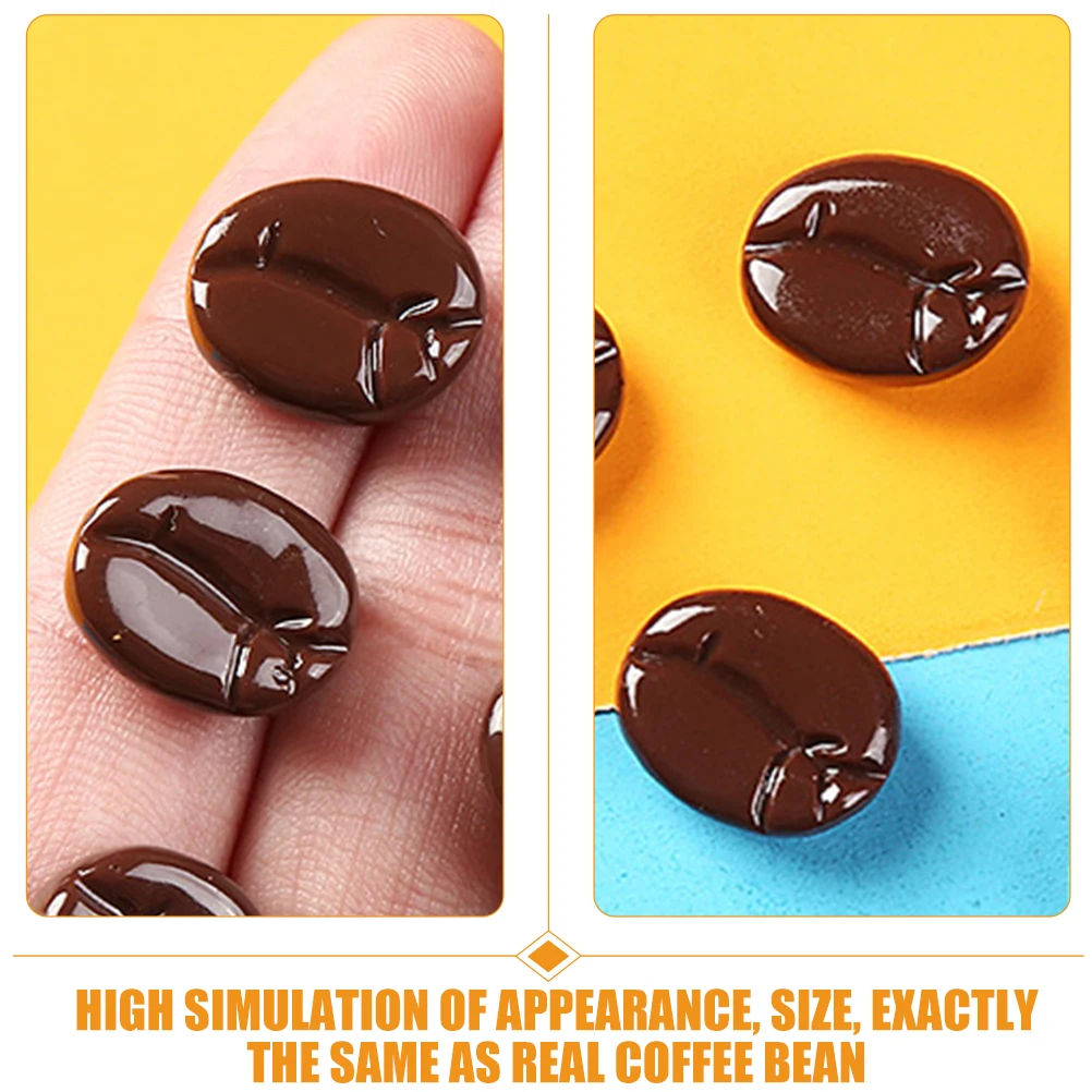 

20Pcs Simulated Coffee Beans High Simulation Artificial Coffee Beans Decor for Wedding Party Restaurant DIY Photo Prop