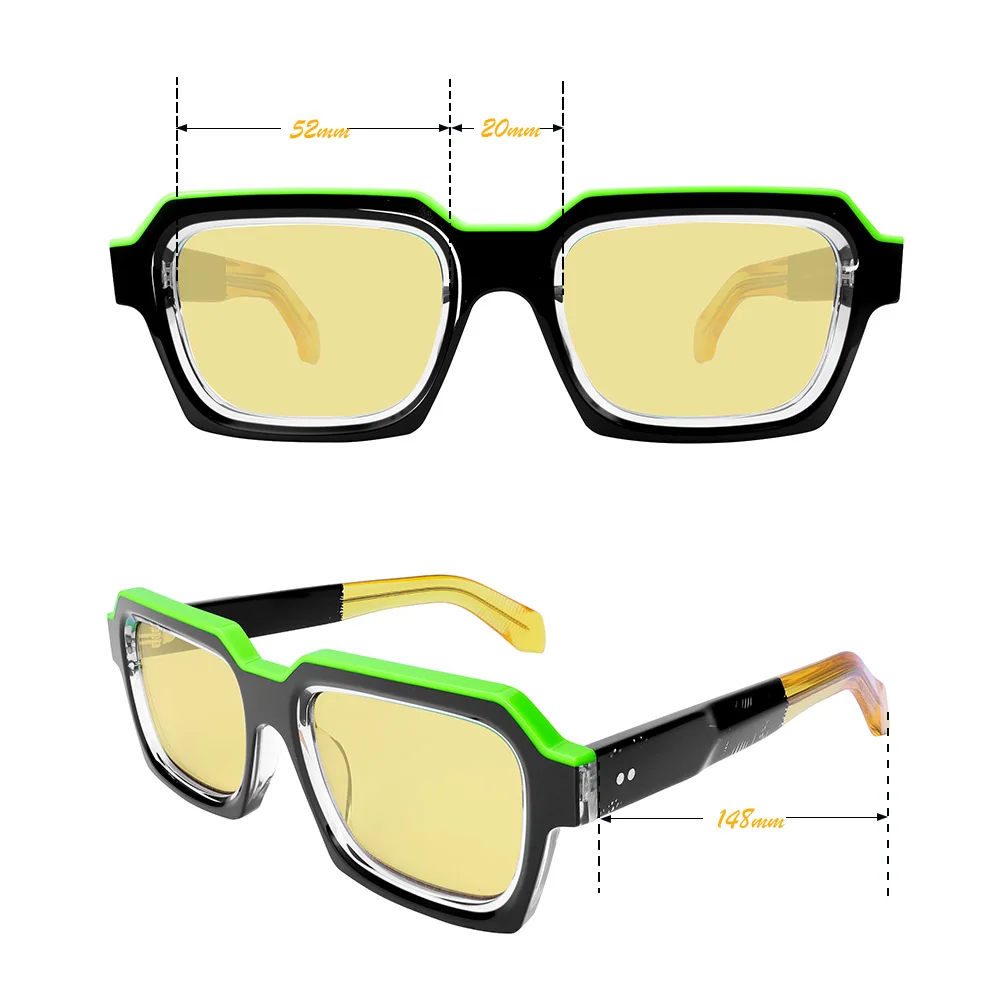 高級感のあるデザインの特大サングラス女性偏光メガネトレンディな厚いアセテートワイドダブルブリッジ UV400 レトロ