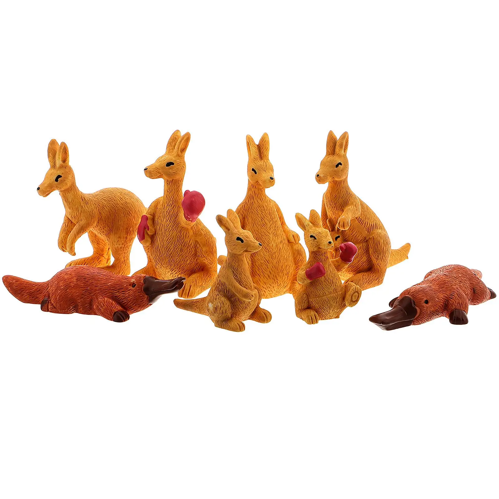 

8 Pcs Mini Resin Animal Figurines Micro Landscape Ornament Cute Kangaroo Garden Accessories Desktop Decoration Small