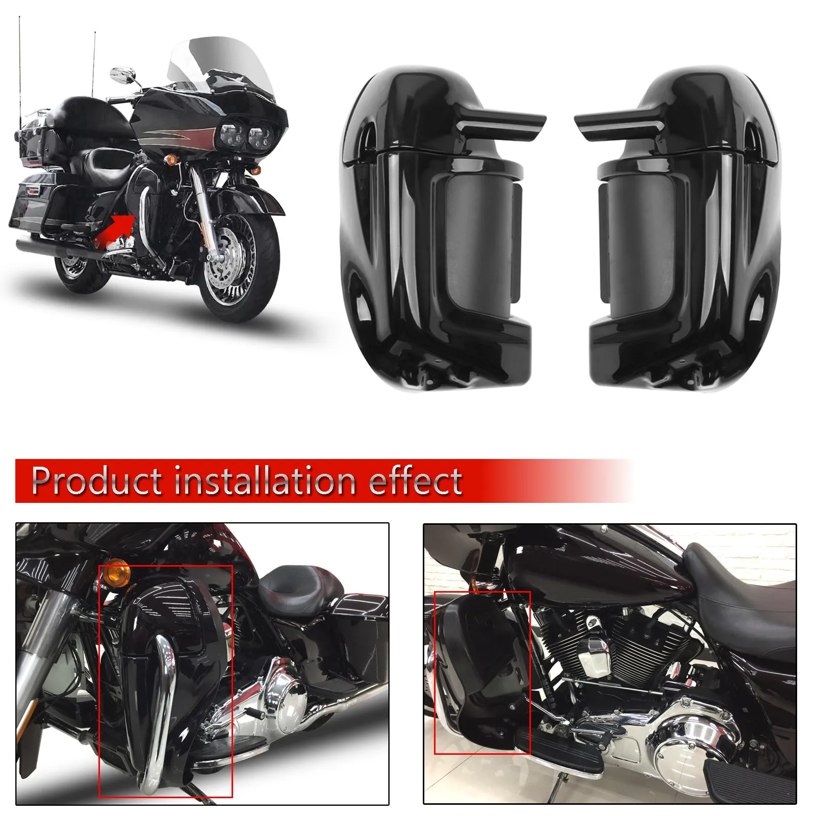 Artudatech Lower Vented Leg Fairings Glove Box For Harley Touring Road Street Glide 1983-2013