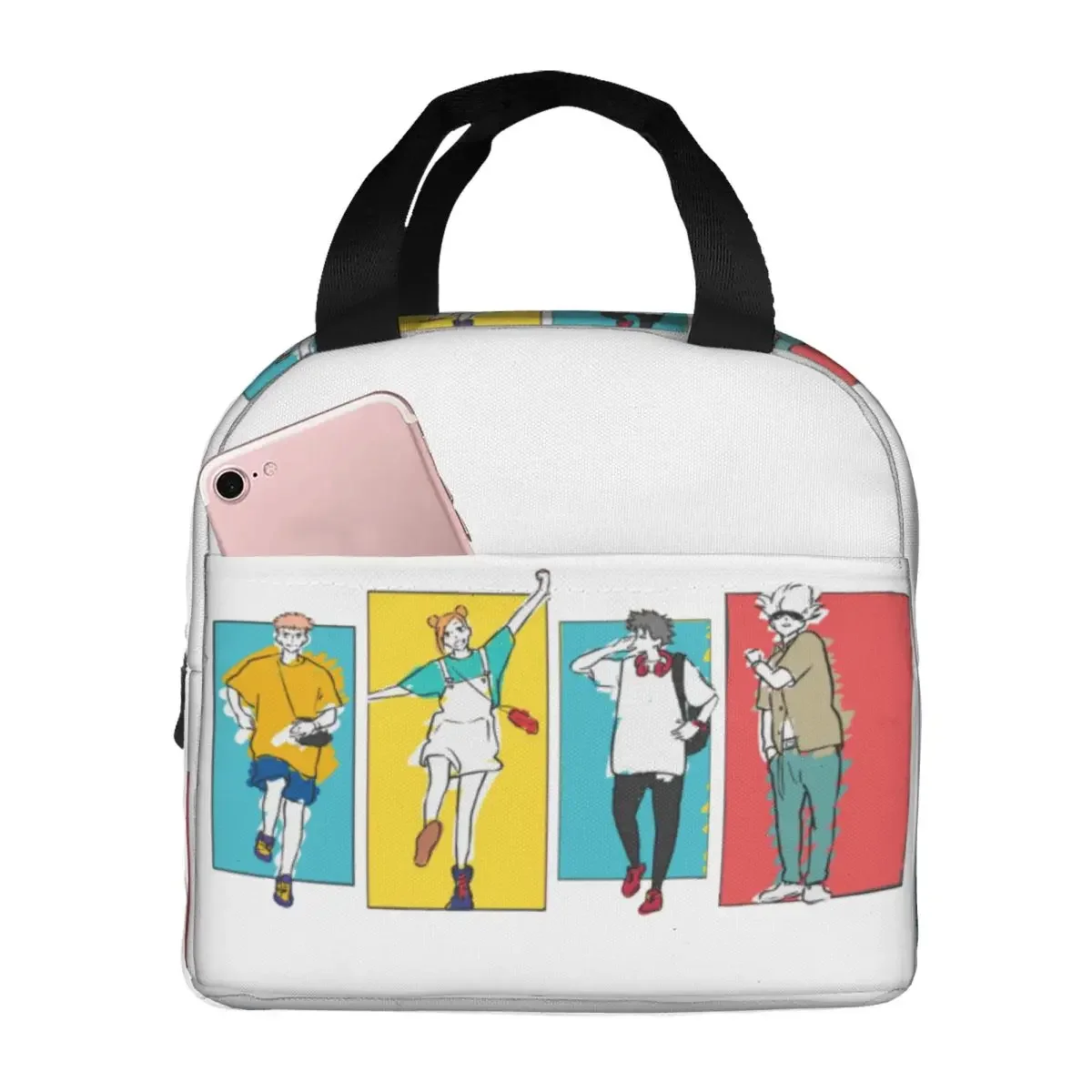 Jujutsu Kaisen Gojo Satoru Yuji Itadori Insulated Lunch Bag Large Kawaii Sorcery Fight Anime Thermal Bag Tote Lunch Box Picnic