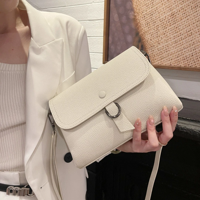 Petit sac carré en cuir de vachette véritable pour femme, sac à main solide polyvalent, couche supérieure, multi-compartiments, sac lancé unique