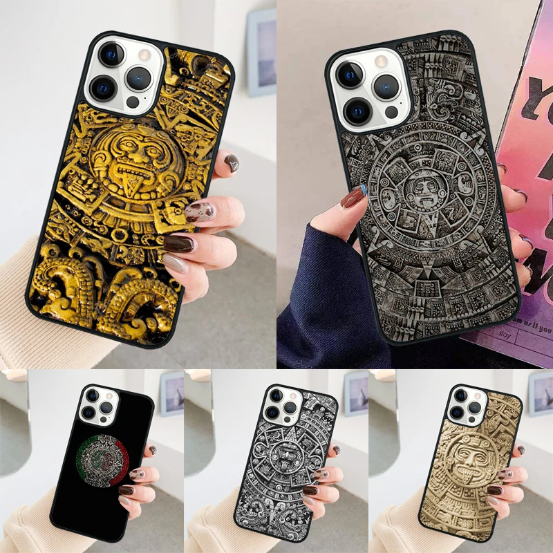 Aztec Calendar Mayan Native phone case Cover For iPhone 14 15 16 Pro Max SE 2020 For apple 11 12 13 Pro Max Mini 7 8 Plus