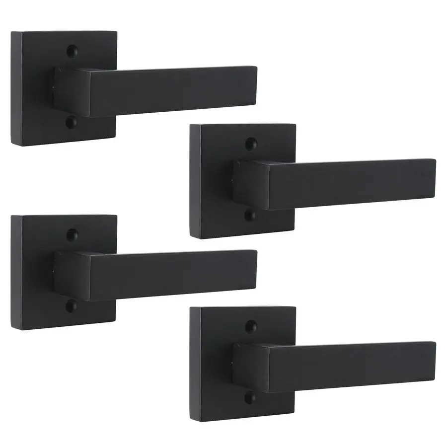 

Matte Black Square French Doors HalfDummy Handles, Heavy Duty Closet Balcony Pantry Hardware, NonTurning Stainless Steel Single