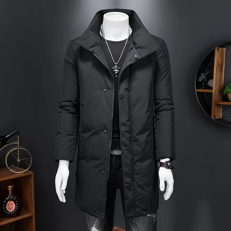 2023 winter jacket 90% white duck down jacket men,Long style mens fashion thicken warm jackets parkas trench coat size M-4XL