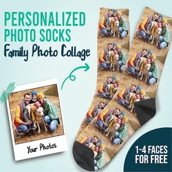 Custom Print Your Photo Personalized Socks Fashion Funny Cotton DIY Design Birthday Valentine's Novelty Sock Girlfriend Gift